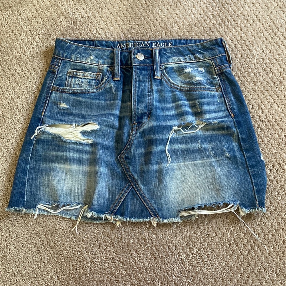 American eagle jean skirt size 0